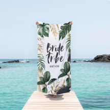 Strandduva av typen Bride tribe tropical löv & typ