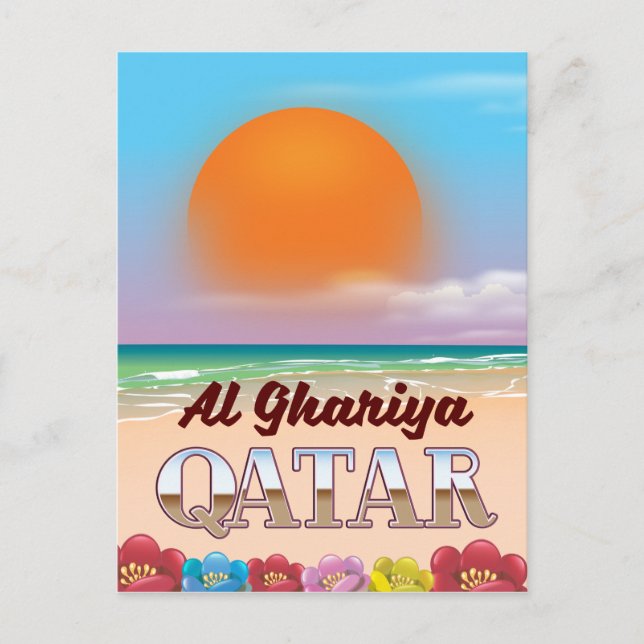 Stranden Al Ghariya Qatar poster Vykort (Framsida)