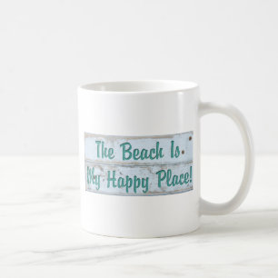 Stranden är mitt lyckliga ställe kaffemugg