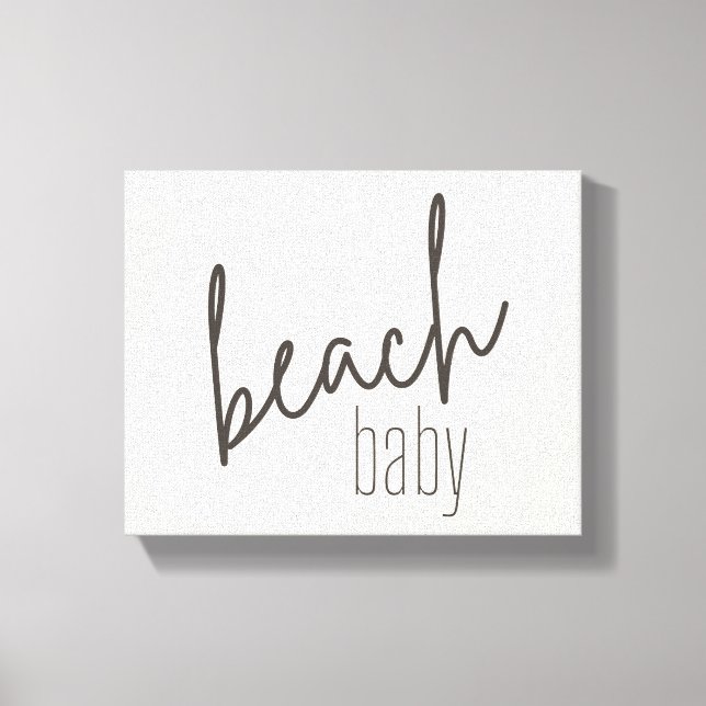 stranden baby. Arbetsyta med radbyte Canvastryck (Framsida)