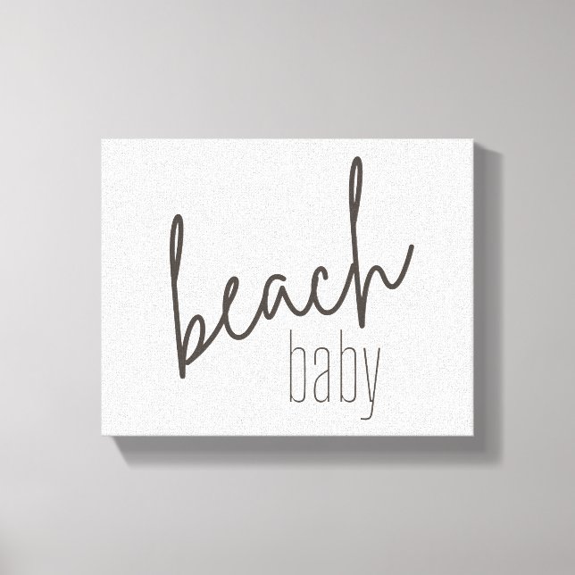 stranden baby. Arbetsyta med radbyte Canvastryck (Framsida)