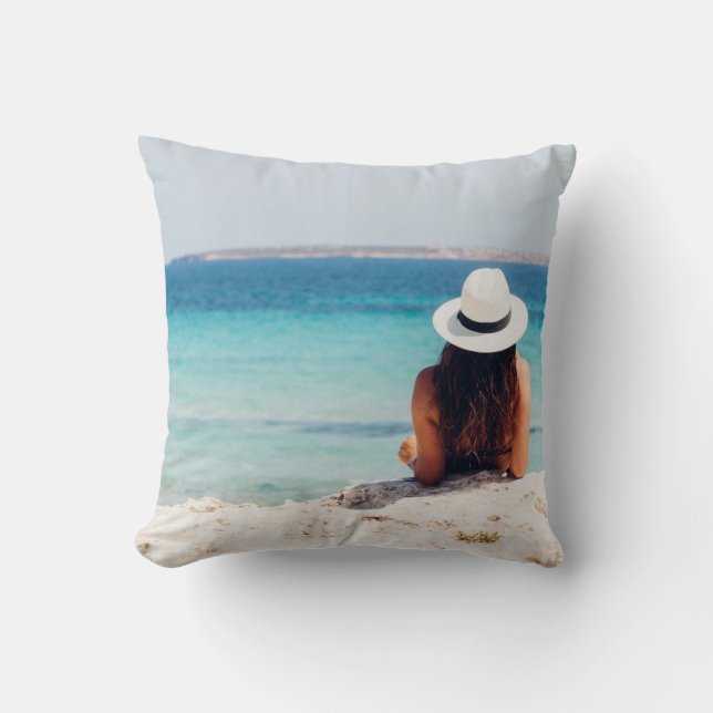 Stranden beskådar fotoet kudder kudde (Framsida)