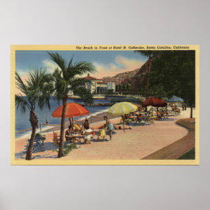 Stranden beskådar framme av hotellSt. Catherine Poster