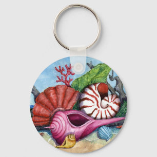 Stranden beskjuter målningkeychain nyckelring