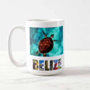 Stranden för hav för blått för den Belize Kaffemugg