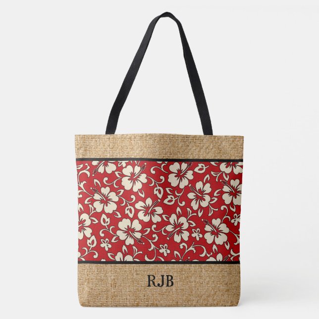 Stranden för monogramen för den Malia hibiskusen Tygkasse (Framsida)