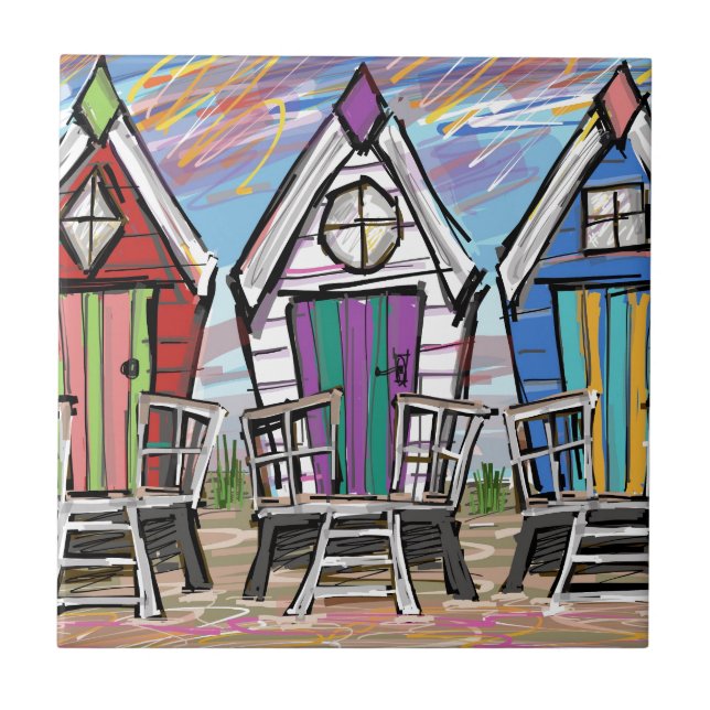 Stranden förlägga i barack RWB Kakelplatta (Framsidan)