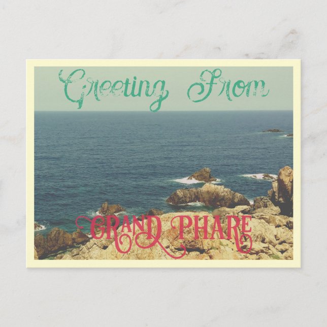 Stranden Grand Phare Jijel, Algeriet Vykort (Framsida)