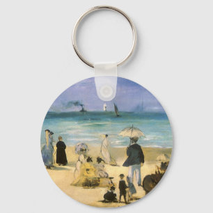 Stranden i Boulogne av Edouard Manet, Vintage Art Nyckelring