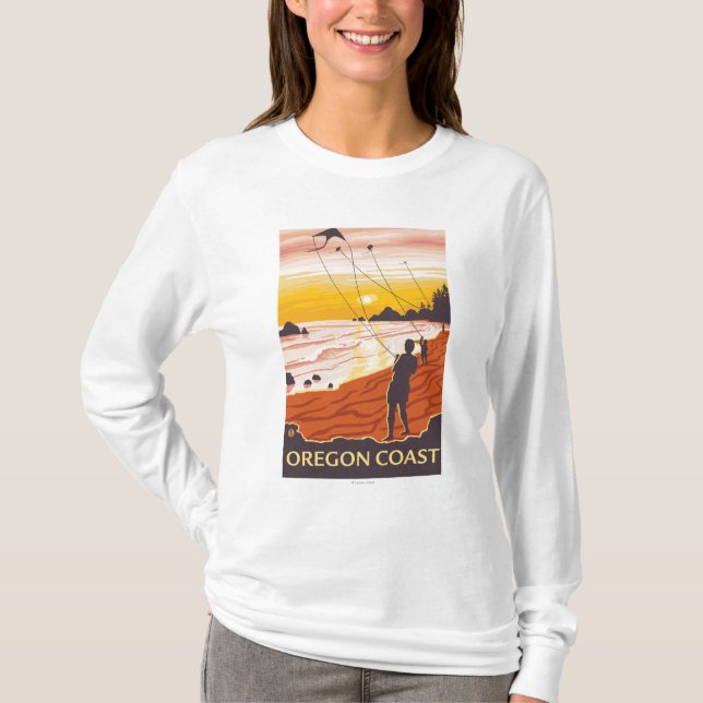 Stranden & KitesCoastVintage reser affischen T-shirt (Framsida)