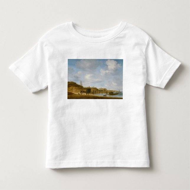 Stranden på Egmond-an-Zee T Shirt (Framsida)