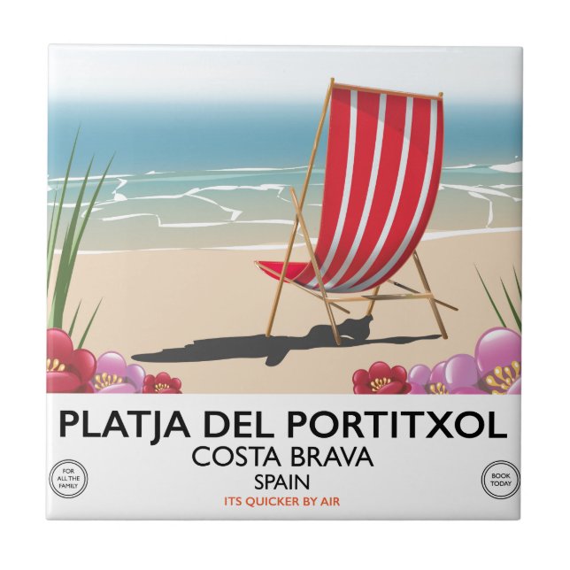 Stranden Platja del Portitxol, Costa Brava, Spanie Kakelplatta (Framsidan)