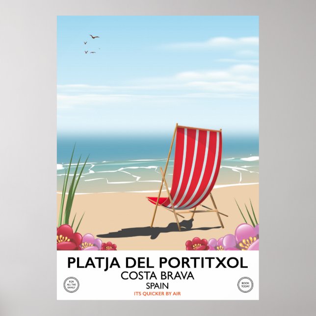 Stranden Platja del Portitxol, Costa Brava, Spanie Poster (Framsidan)