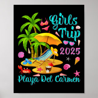 Stranden Playa Del Carmen Mexiko Sommar Tjejresa 2 Poster