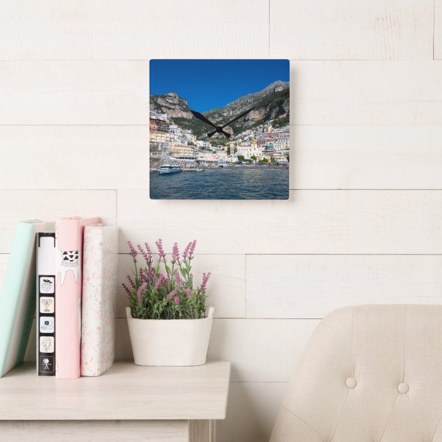 Stranden Positano Marina Grande 2 Fyrkantig Klocka (Läsesal)