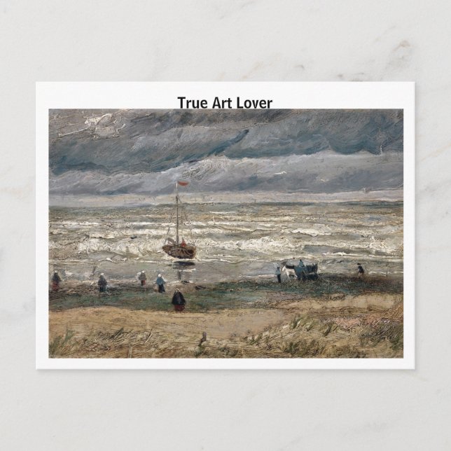 Stranden Scheveningen av Vincent van Gogh Vykort (Framsida)