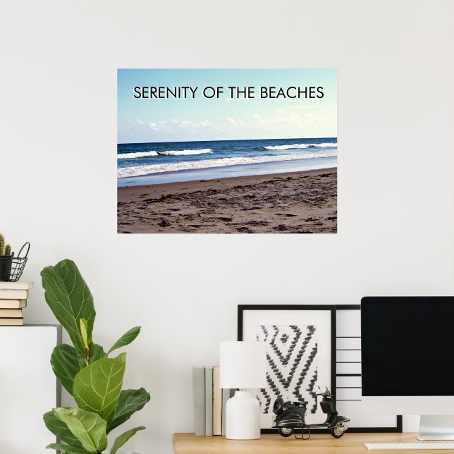 Stranden Serenitet Kustscen Poster (Hemmakontoret)
