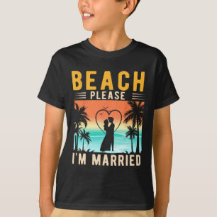 Stranden snälla jag är gift Rolig brud och brudgum T Shirt