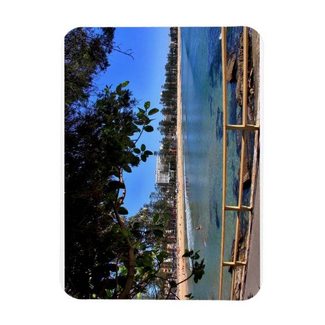 stranden sol surfa sommarblått vatten magnet (Vertikal)