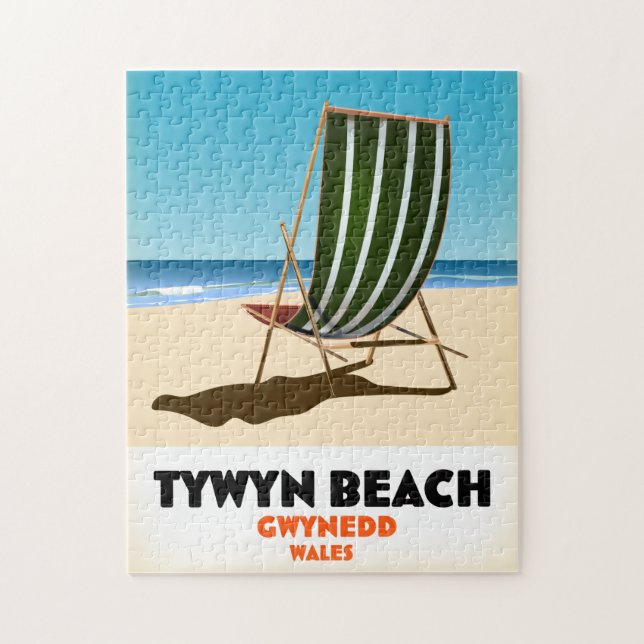 stranden Tywyn stranden Gwynedd Wales poster Pussel (Vertikal)