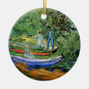 Stranden vid Oise i Auvers av Vincent van Gogh Julgransprydnad Keramik