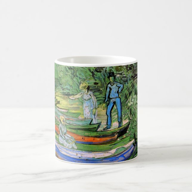 Stranden vid Oise i Auvers av Vincent van Gogh Kaffemugg (Center)