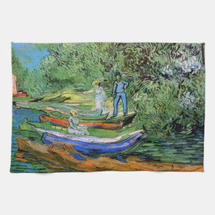 Stranden vid Oise i Auvers av Vincent van Gogh Kökshandduk