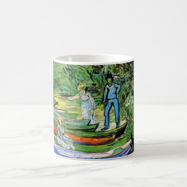 Stranden vid Oise i Auvers Vincent van Gogh Kaffemugg (Center)