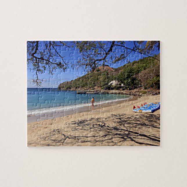 Stranden vid Pigeon Island National Park Pussel (Horisontell)