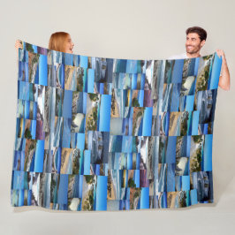 stränder i en fotokollage, fleecefilt