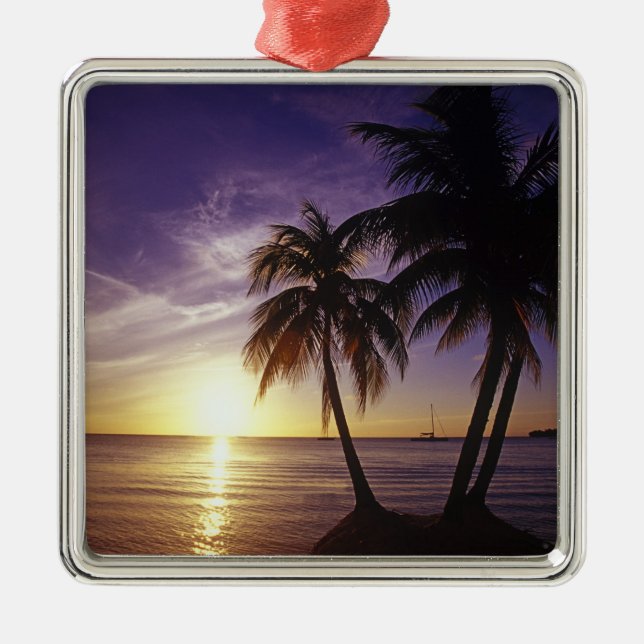 Stränder i Negril, Jamaica 3 Julgransprydnad Metall (Framsidan)