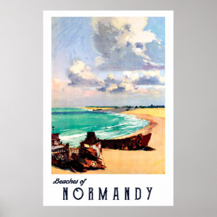 stränder i Normandie, Frankrike Poster