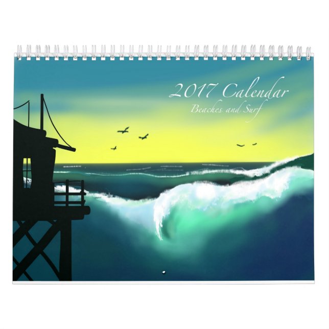 Stränder och surfar konstkalendern 2017 kalender (Omslag)