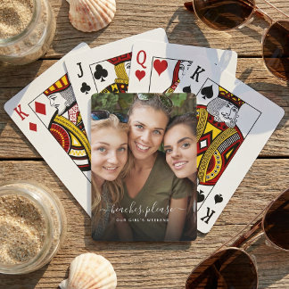 Stränder tack flickors helgutflykt foto casinokort
