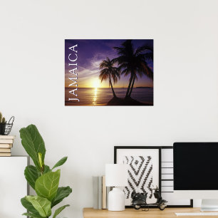 Stränder vid Negril Jamaica Poster