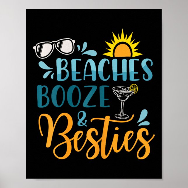 Stränderna Sprit och Besties Funny Beach Älskare,  Poster (Framsidan)