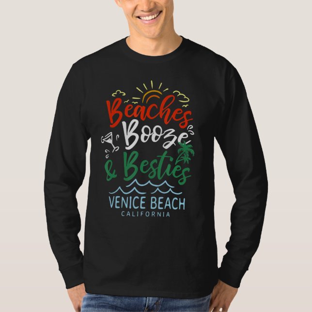 stränderna Sprit och Besties Venedig Beach Summer  T Shirt (Framsida)