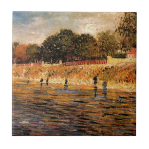 Stränderna vid Seine av Vincent van Gogh Kakelplatta