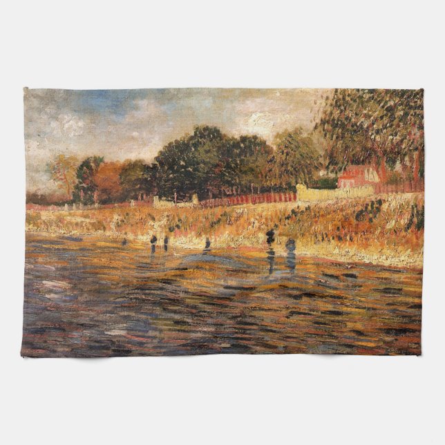 Stränderna vid Seine av Vincent van Gogh Kökshandduk (Horisontell)