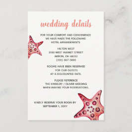 Strandfirande Beach Bröllopsdetaljkort Tilläggskort