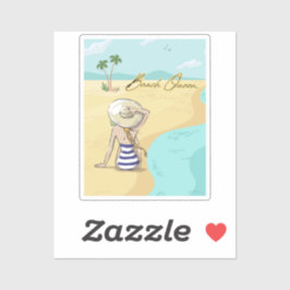 strandflicka klistermärken