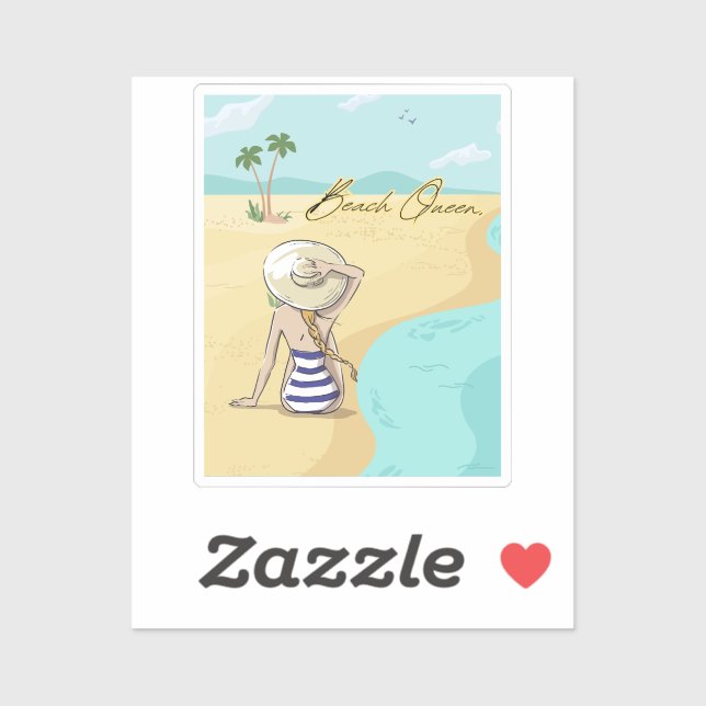 strandflicka klistermärken (Ark)