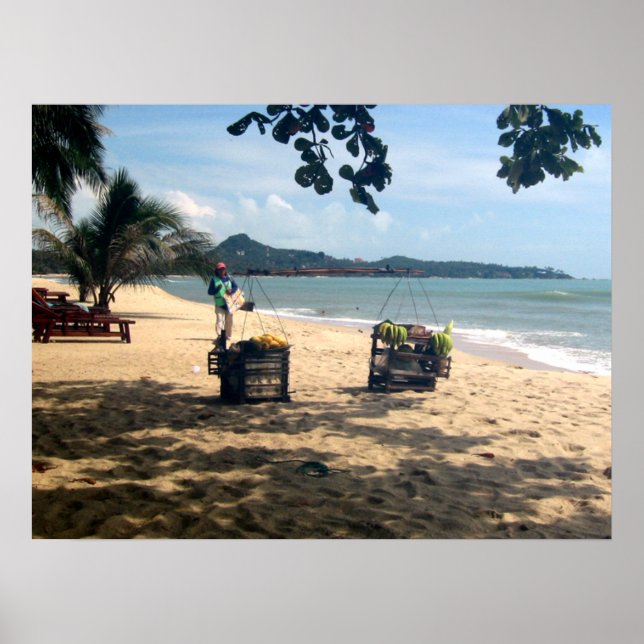 Strandförsäljning ... Lamai-stranden, Koh Samui-ön Poster (Framsidan)