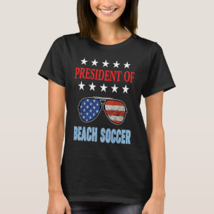 Strandfotbollstillbehör USA Flagga Strandcitat T Shirt