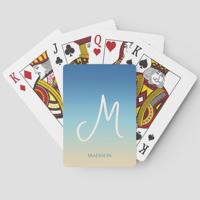 Strandgradientmonogram  casinokort (Baksidan)