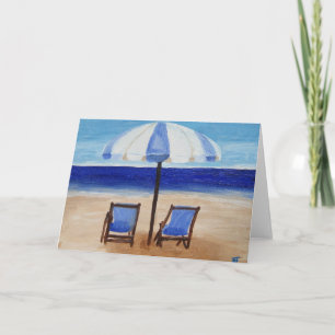 Strandhälsningkort Kort