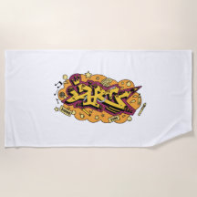 Strandhandduk konst graffiti