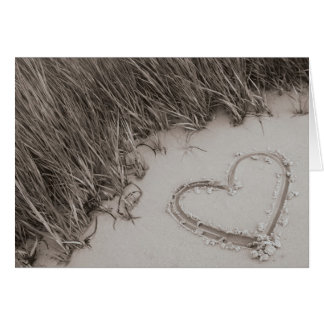 StrandhjärtaSepia Hälsningskort