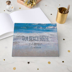 Strandhus Blå Vit Kustnära Ocean Gästbok
