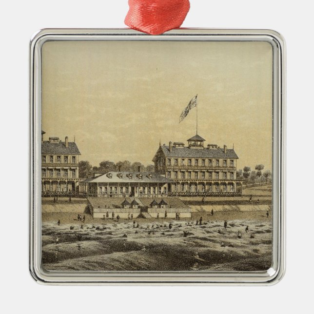 Strandhus, Girt hav, Monmouth Co, NJ Julgransprydnad Metall (Framsidan)